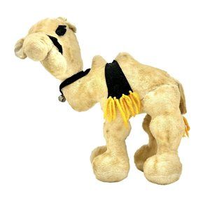 Vintage Stuffed Camel Standing 13 x 13 EUC Tan with Black Accessories